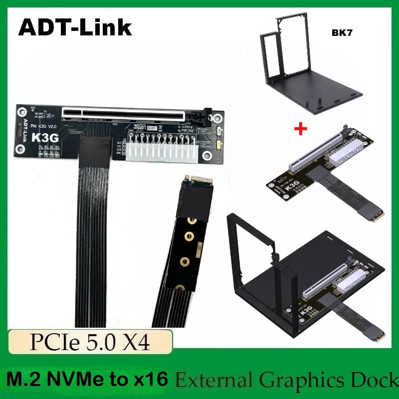 Cavo adattatore eGPU M.2 NVMe Key M a PCI-E 5.0 X16 aggiornato - Scheda grafica ITX/STX per notebook Docking station esterna a M.2 NVMe