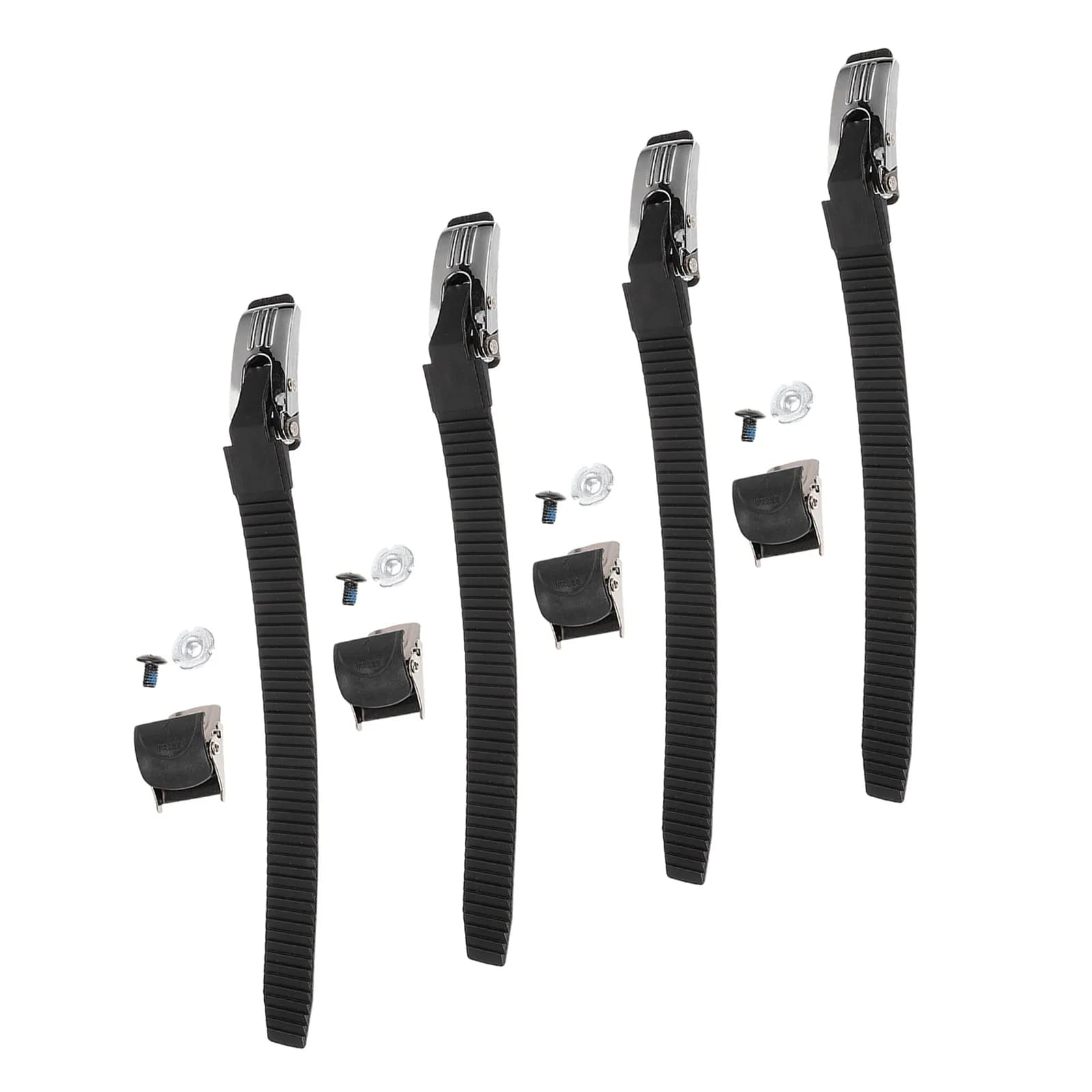 Roller Skate Buckle Straps 4 Sets Adjustable Replacement Parts for Inline Ice Skates Men Women Black