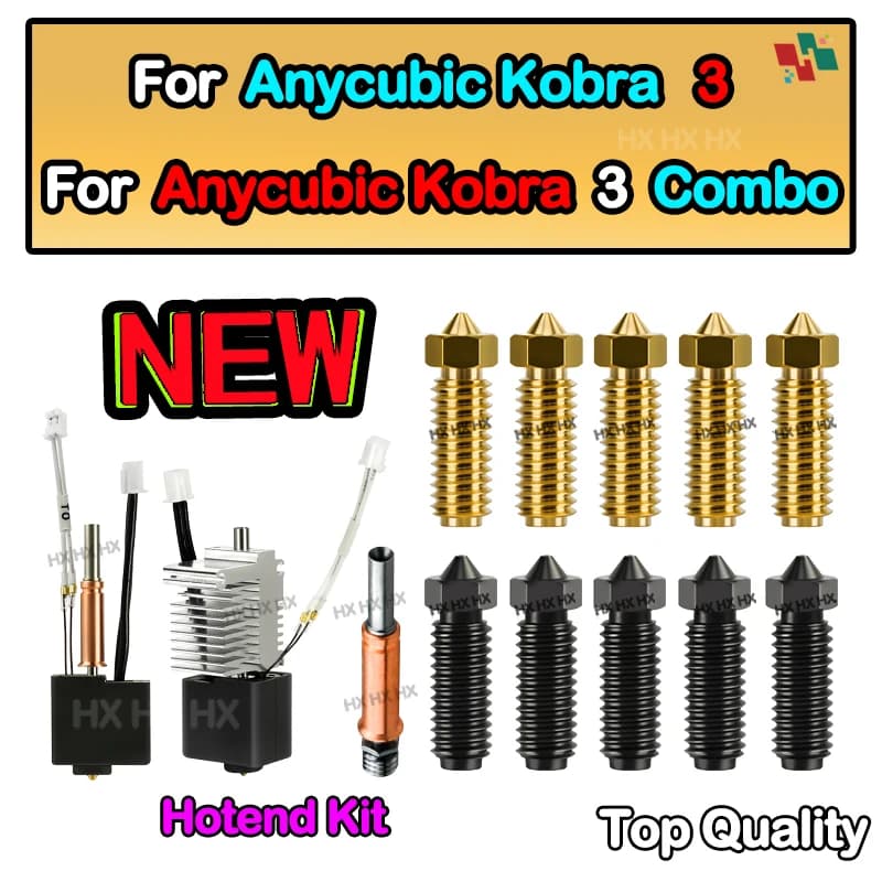 Per Anycubic Kobra 3 Hotend Ugello Termistore Tubo di Riscaldamento 24v 50w Blocco Riscaldatore Per Anycubic Kobra 3 Combo Ugello Pezzi di Ricambio