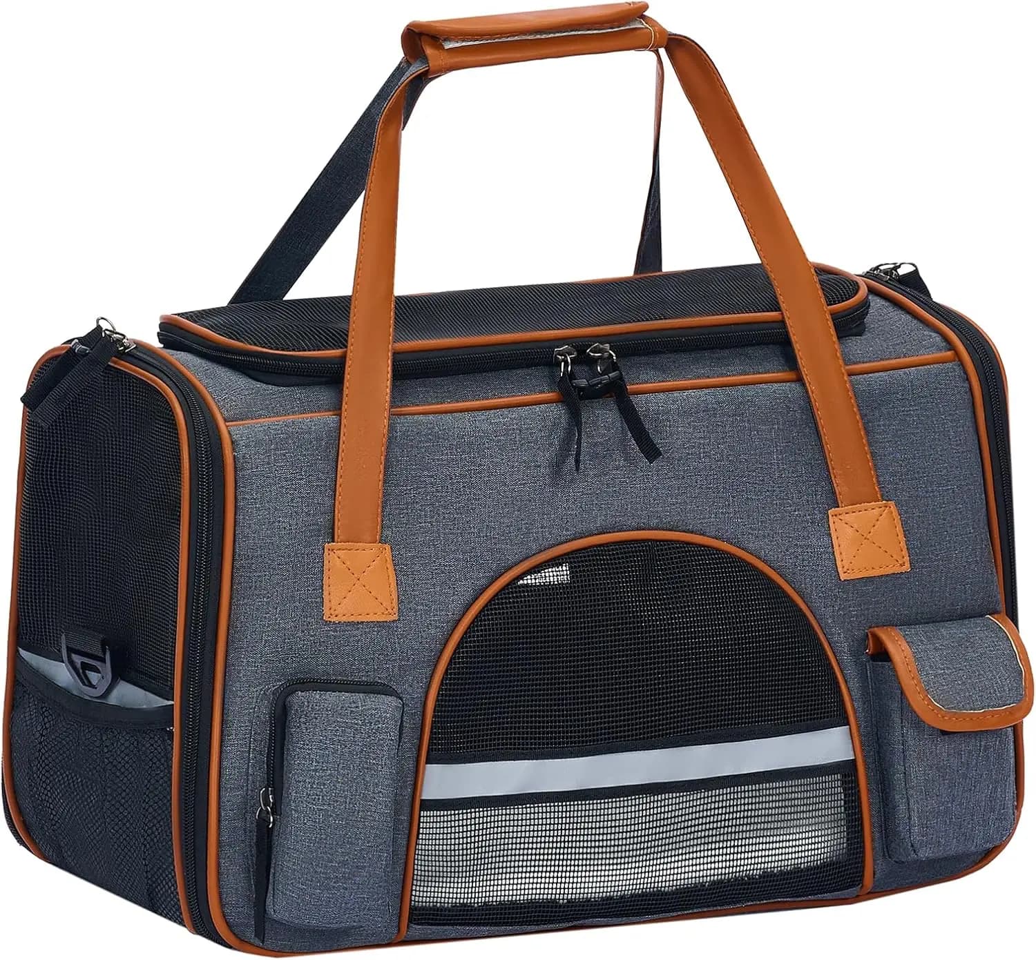 Trasportino per Gatti Anti-Collapso 18x11x11 Pollici, Borsa Morbida per Gatti e Cani Piccoli fino a 7,2 kg, Tasche Multiple, Portatile e Resistente