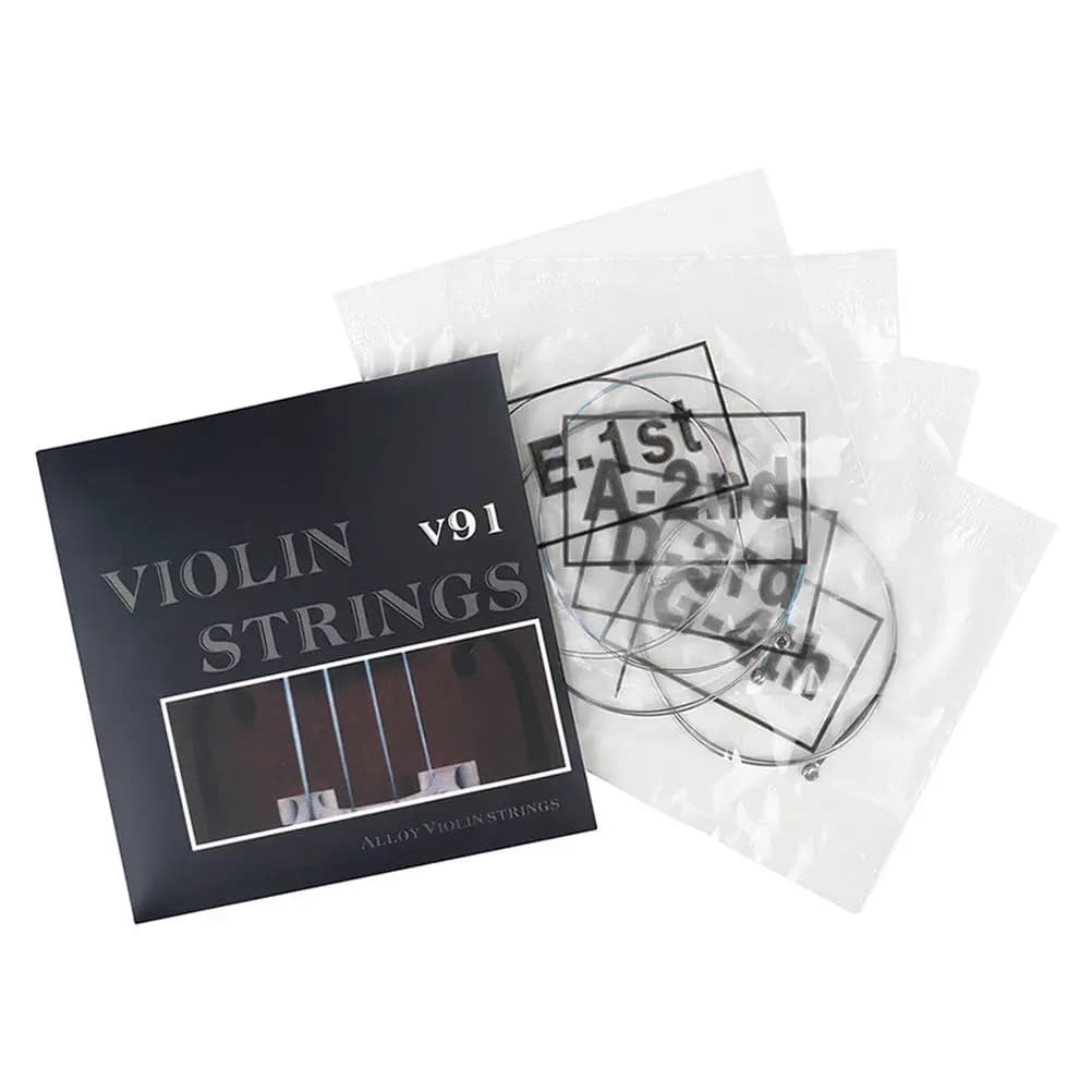 Kit di corde per violino da 4 pezzi, corde in metallo a tensione standard per violino, set completo universale, leggero, facile installazione, eccellente