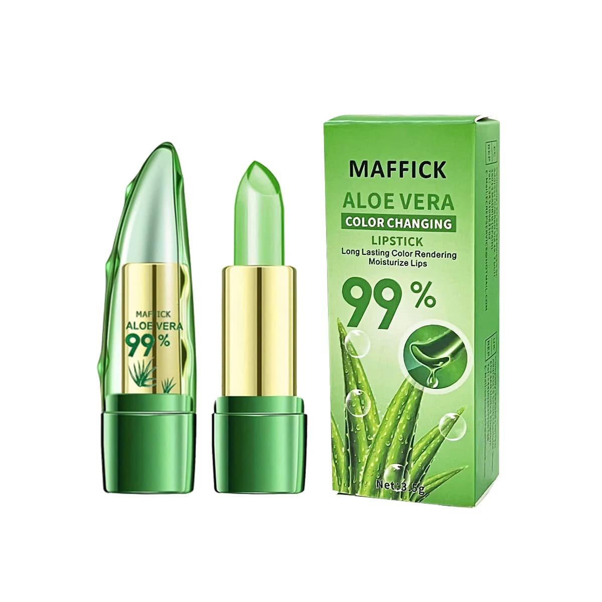 Lipstick Aloe Vera Warm Change for long-lasting lip protection, moisturizing and changing color, magic color change