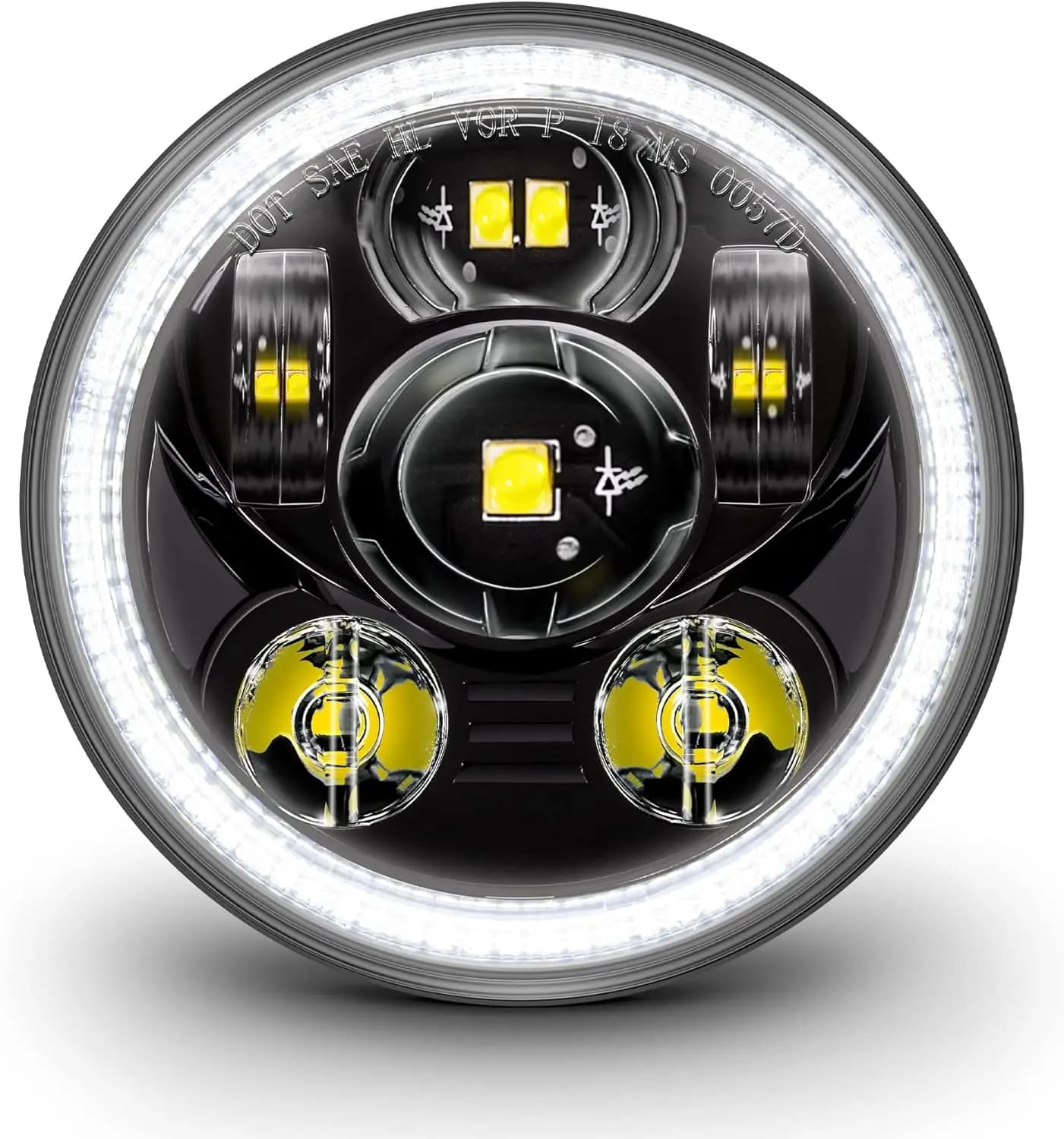 Car Halo 5-3/4 5.75 Inch Head light Motorcycle For Harley Sportster XL883 XL1200 Dyna Street Bob Super Wide Glide Low Rider Lamp