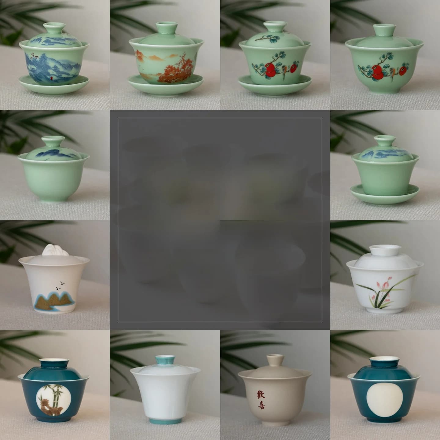 Wen XiaoCheng Large Size Ceramic Tea Bowl Cover Set Single Porcelain Bowl Tea Set Collection Individual Big Tea Cup