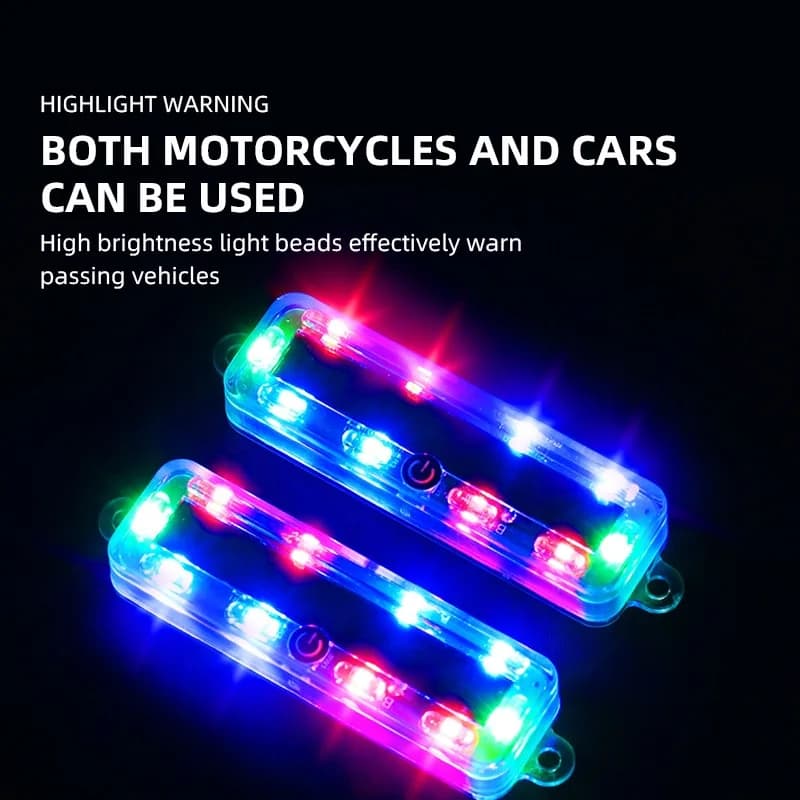 Luce di sicurezza solare per auto, senza ricarica, anti-collisione posteriore e anti-esplosione, luce posteriore freno moto modificata, luce lampeggiante