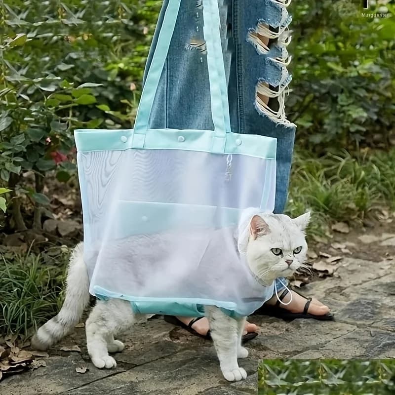 Zaino estivo per gatti Borsa per animali portatile traspirante per uscire per passeggiate Viaggi Esporre arti Borsa pieghevole per gatti Accessori per gatti