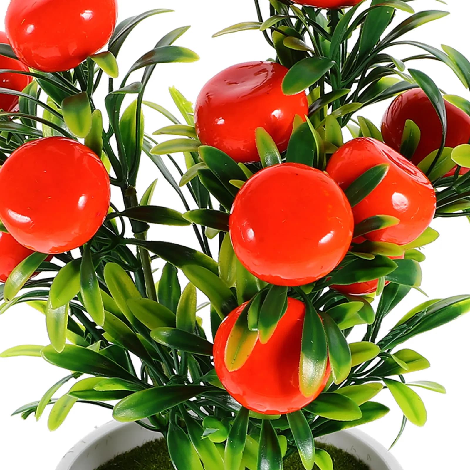 Bonsai Arancione Artificiale Realistico, Pianta da Tavolo per Decorazione Casa e Ufficio, Sfondo Fotografico, Albero Frutteto Finto in Vaso per Interni