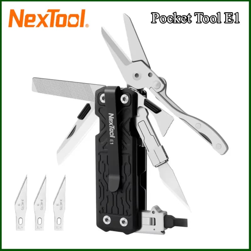 NexTool Pocket Multitool E1 10 in 1 Coltello Pieghevole Forbici Lima Attrezzatura EDC per Escursionismo Campeggio Outdoor Utensile Manuale Multifunzione Pieghevole
