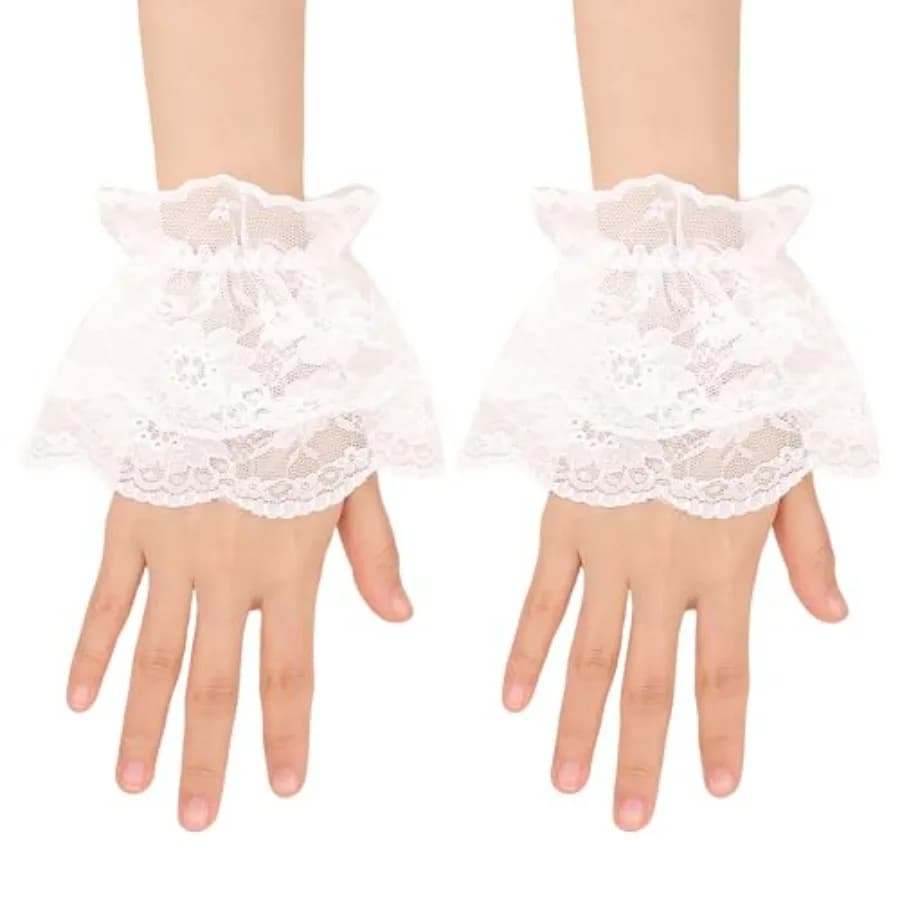 Semato White Lace Gloves Tea Party Lolita Accessories White Hand Sleeve for Women