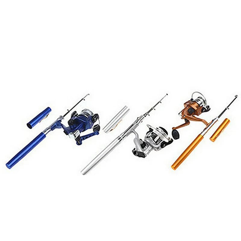 Set di canne per penna da 1M Mini mulinello da Spinning canna da pesca telescopica tascabile canne da pesca Set di canne da pesca