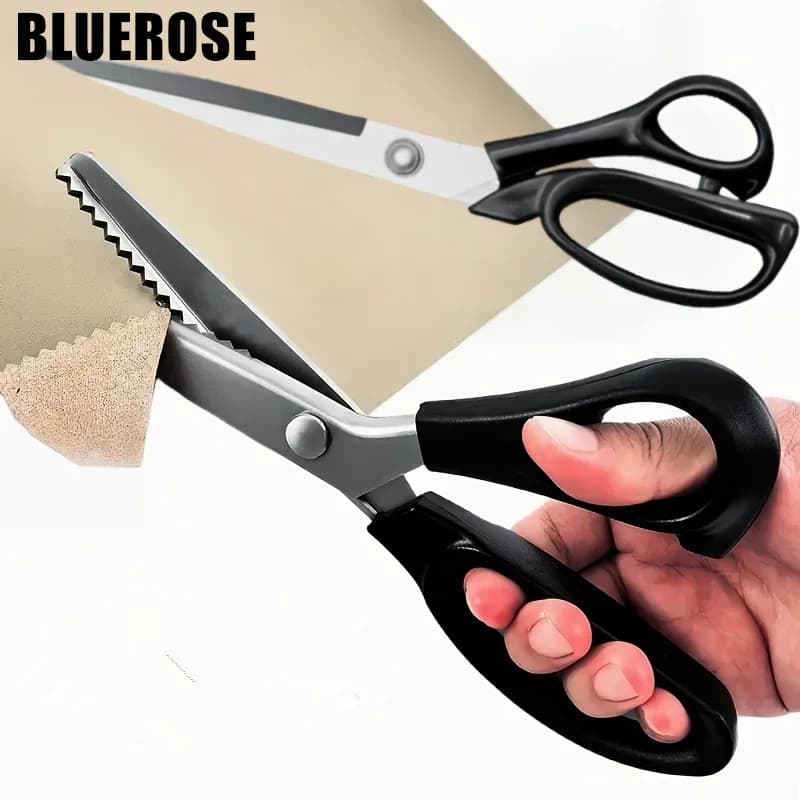 Stainless Steel Pinking Shears Zig Zag Scissors Anti-fray Lace Edge Scissors Tailor Fabric Cutting DIY Sewing Craft Tools