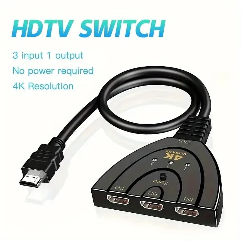 Splitter HDTV 4K 3 in 1 output 3 door HD switcher Selector HD cable support Full HD 4K 1080P 3D HDTV reader, PS4 game console