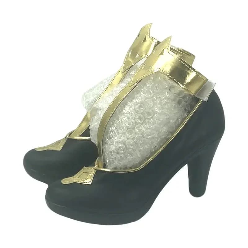d'4,v;6 /8'Re:Life in a different world from zero Cosplay Emilia Black gold high heels Anime Costume Shoes Ca2;g'7;b.8\a/