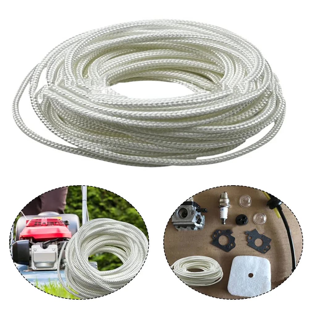 Corda di Avviamento a Strappo da 10 Metri 3/3.5/4/4.5/5/6mm per Tosaerba, Motoseghe, Motori - Ricambi per Attrezzi da Giardino