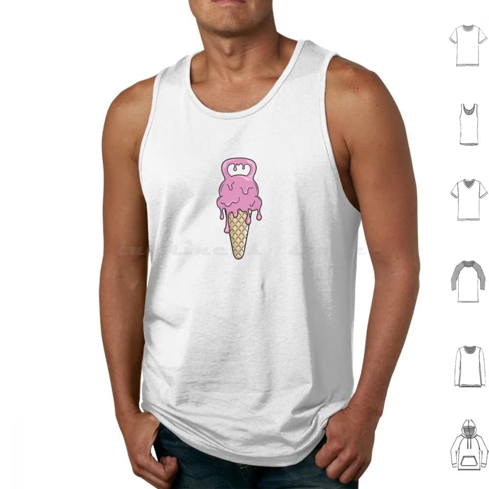 Delicious ice cream Kettlebell-Bodybuilding, Strongman, Powerlifting, Weightlifting, Fitness tanker Sleeveless