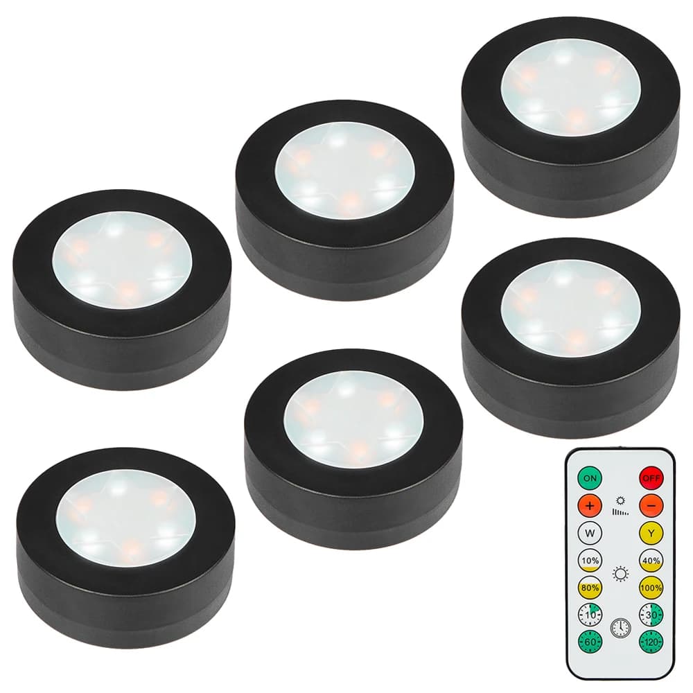 Luce LED Rotonda per Armadio e Guardaroba, CCT, Dimmerabile, a Batteria, con Telecomando, per Illuminazione Notturna di Camera da Letto e Mobili