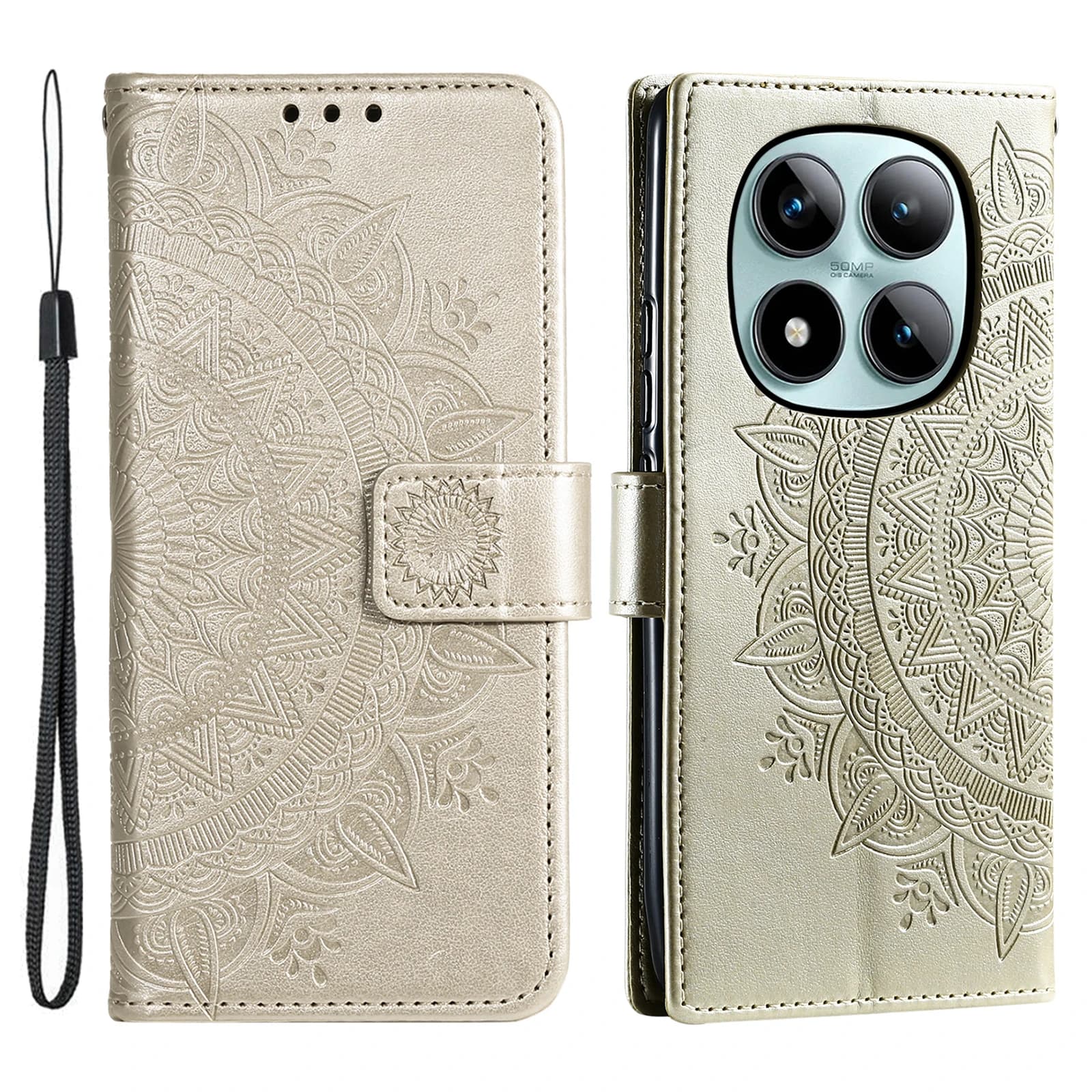 Solt wallet leather case with embossed flower card for Xiaomi Redmi Note 15 Pro Plus 14 13 12 11 14C 13 RFID Flip Bag Stand Cover