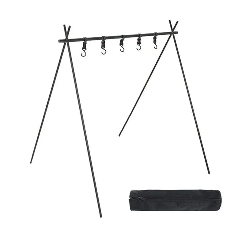Outdoor Aluminum Portable Camping Rack Folding Ultra-Light Camping Tripod Travel Sundries Hanger Eco-Friendly