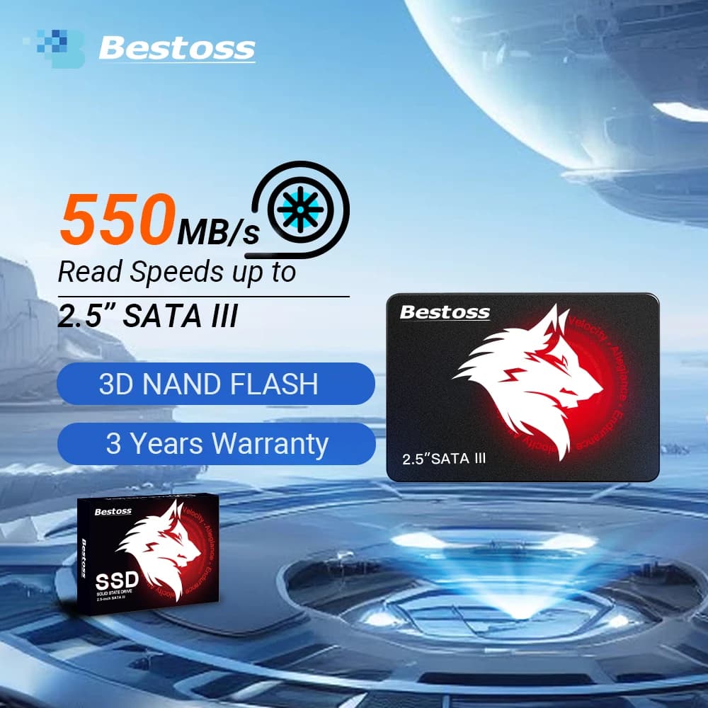 Bestoss 2.5 SATA3 SSD 120GB 240GB 480GB 128G 256G 512GB 1TB 2TB 4TB Disco rigido interno a stato solido per laptop Disco rigido desktop