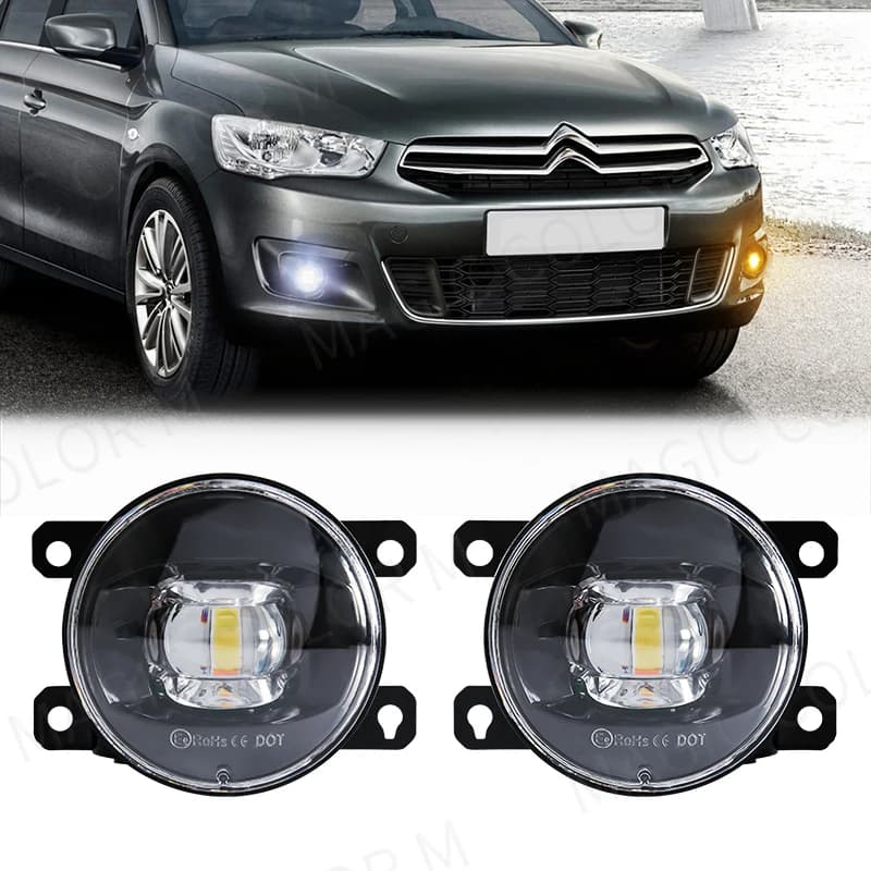 Fendinebbia a LED per Citroen Ford Honda Suzuki Isuzu Mitsubishi Renault Auto fendinebbia 8000LM 30W bianco giallo 12V impermeabile