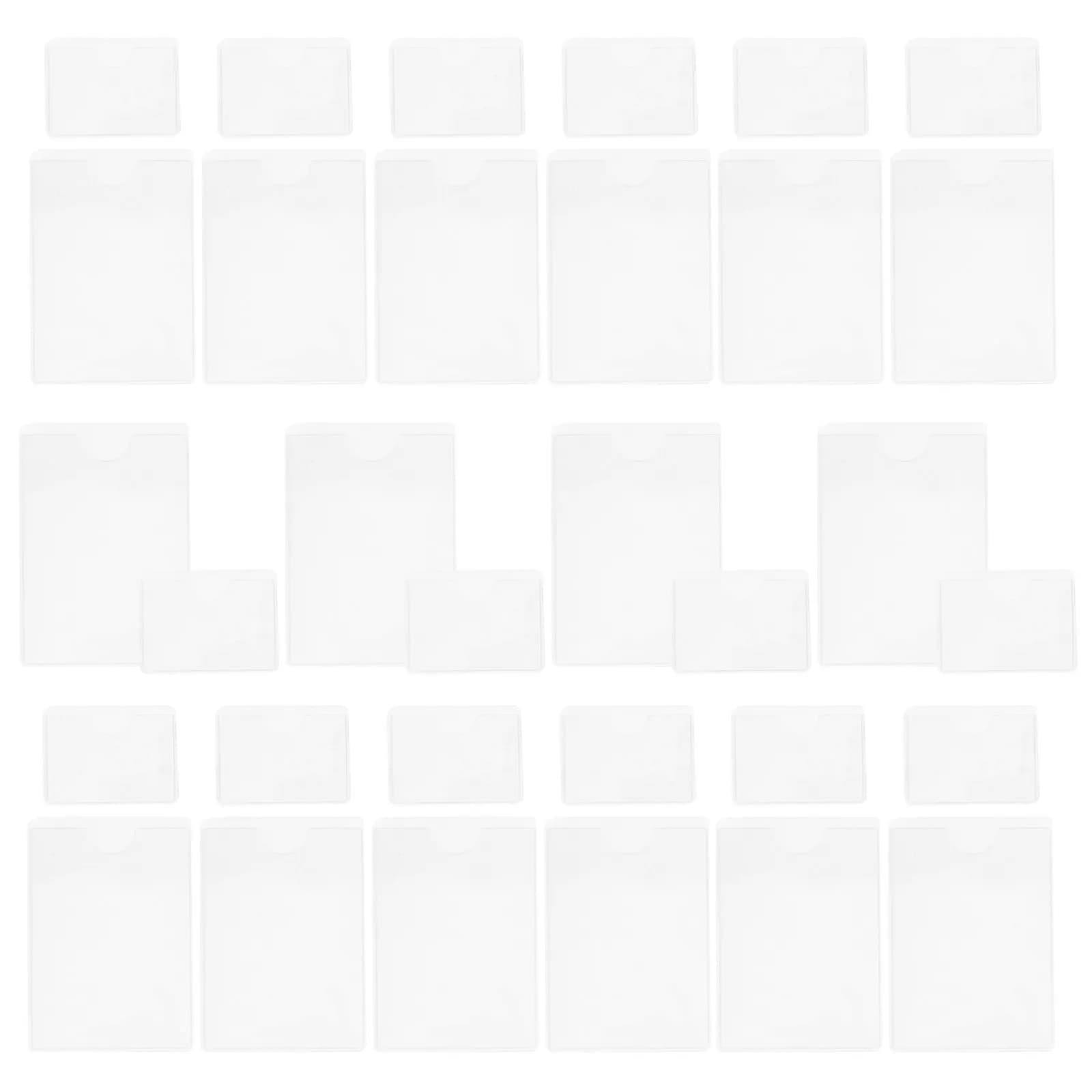 50 Pezzi Tasche Porta Etichette Trasparenti Autoadesive in PVC per Schede, Biglietti da Visita, Foto, Scaffali, Contenitori, Quaderni, Librerie
