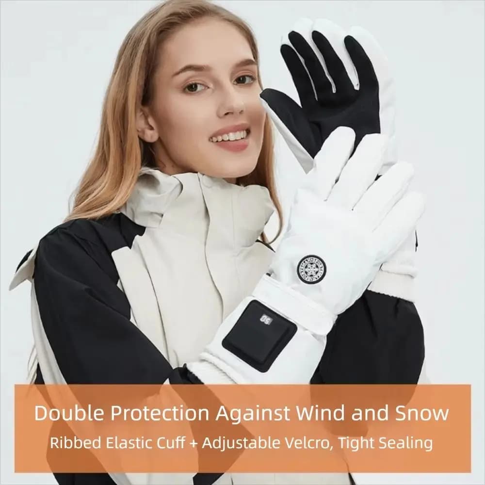 Windproof Electric Heated Gloves Thickening And Velvet Cold-Proof Heating Thermal Mitten Touch Screen Waterproof