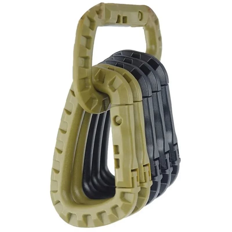 4 pezzi set di moschettoni tattici in plastica acciaio gancio rapido tessitura lucchetto portachiavi portachiavi zaino esterno moschettone fibbia