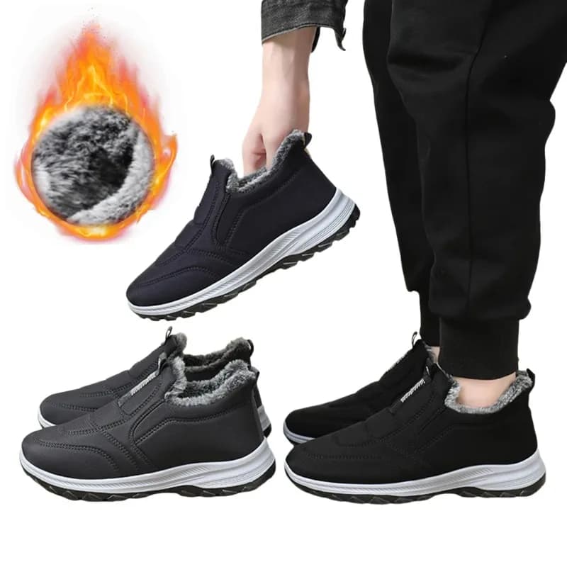Men's Winter Shoes Thick Men's Warm Cotton Footwear Classic On Moccasins Casual Shoes Lightweight Winter Shoes for Men