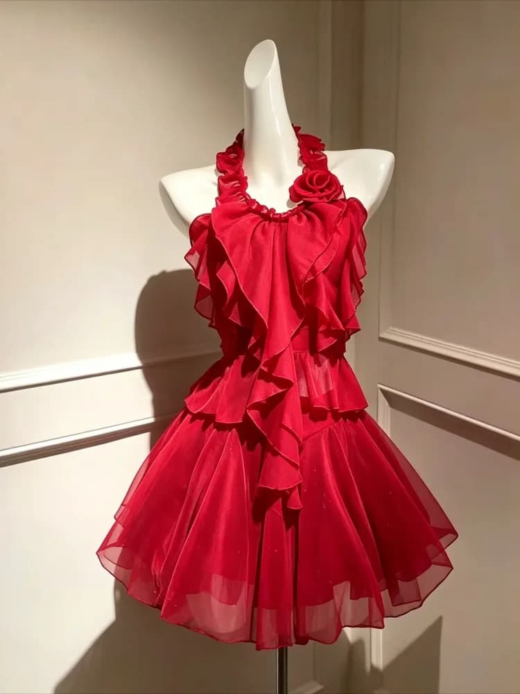 Vintage Elegant Design Woman Dress Sweet Off Shoulder Retro Mini Dress Female Bow Fairy Party Chic Outfits 2025 French Summer