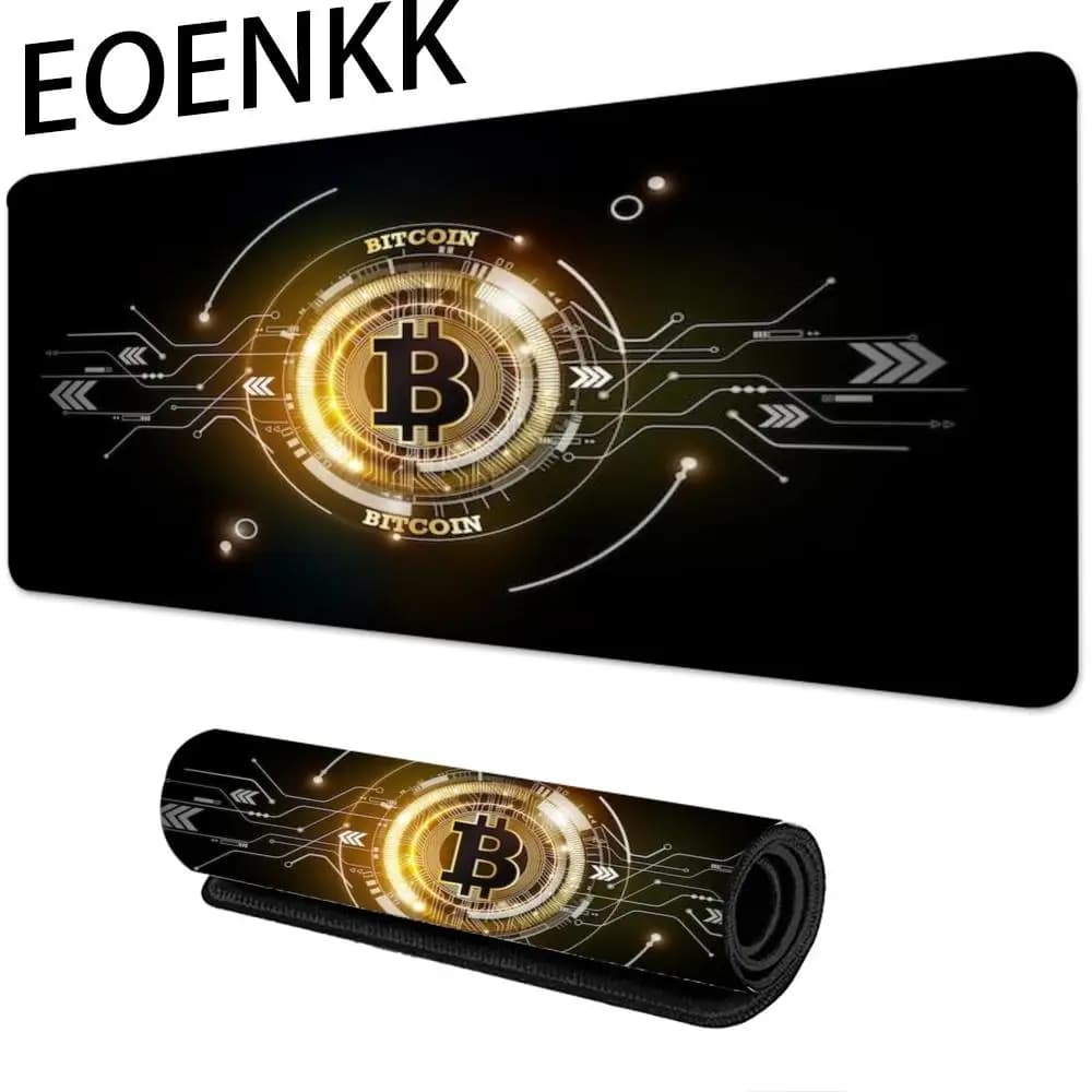 Bitcoin Tappetino per mouse grande Tappetino per mouse antiscivolo Tappetino per bordi cuciti Scrivania per giochi per laptop ​ Tastiera