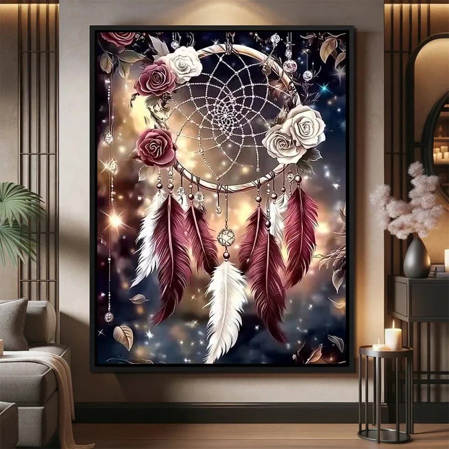 5D Diamond Painting Kit New Dreamcatcher Flower Art Full Diamond DIY Art Crafts Home Decoration Adult Decoration Gift