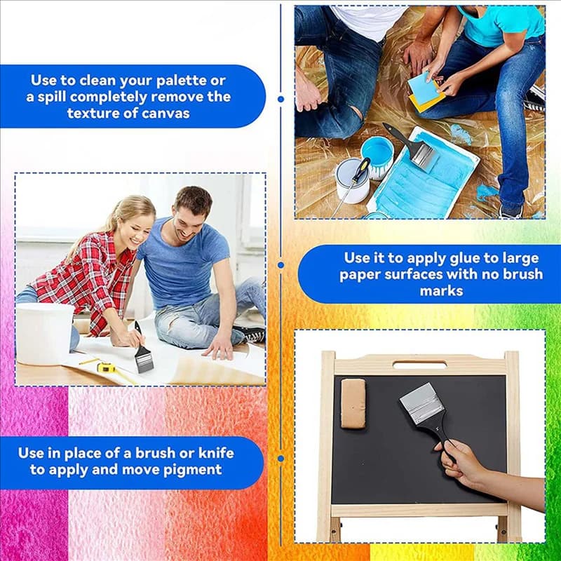 ABMR-3X Silicone Color Shaper Brush Wide Firm Flat Silicone Paint Brush Flexible Acrylic 3 Inches