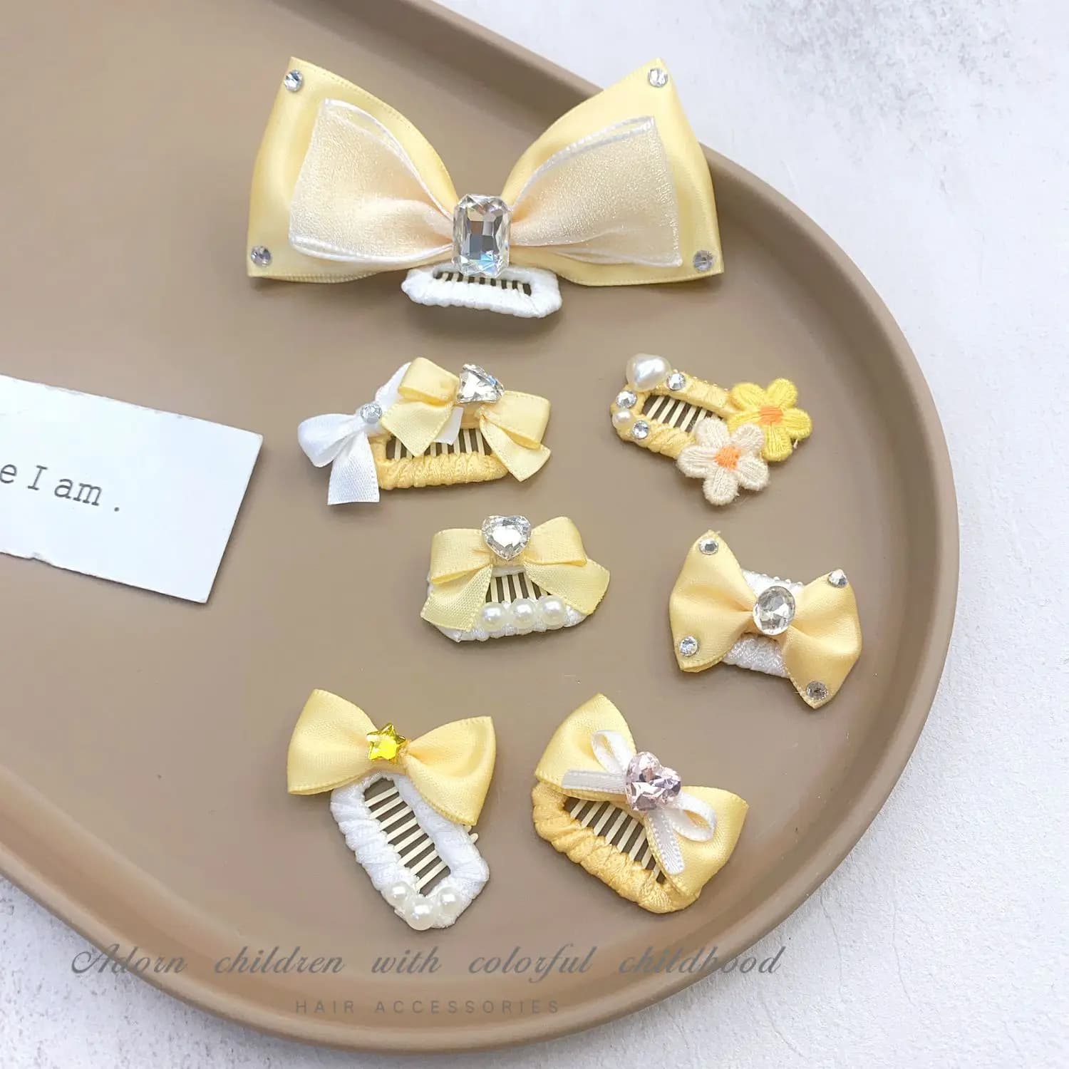 Pet Yellow Hair Clip Mini Hair BB Clips Yorkshire Marzis Dog Teddy Headwear Bow Diamond Pearl Hair Clip Puppy Accessories