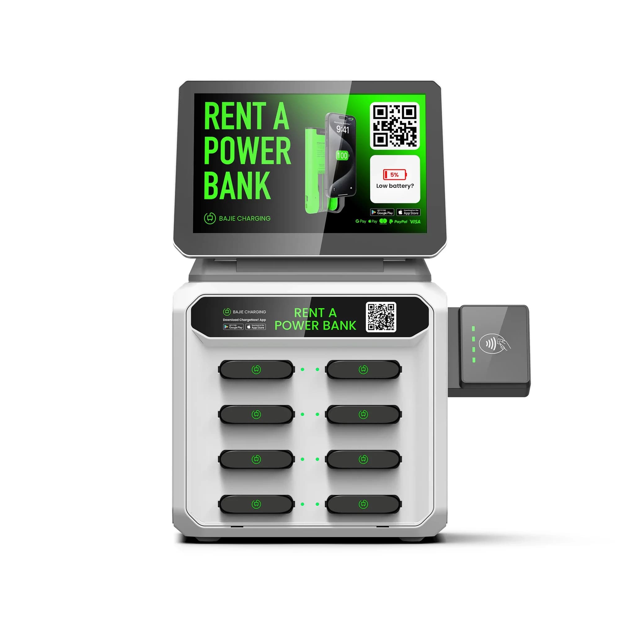 Distributore automatico di caricabatterie per telefono con stazione di ricarica pubblicitaria per armadio Power Bank per condivisione Pos con Pos