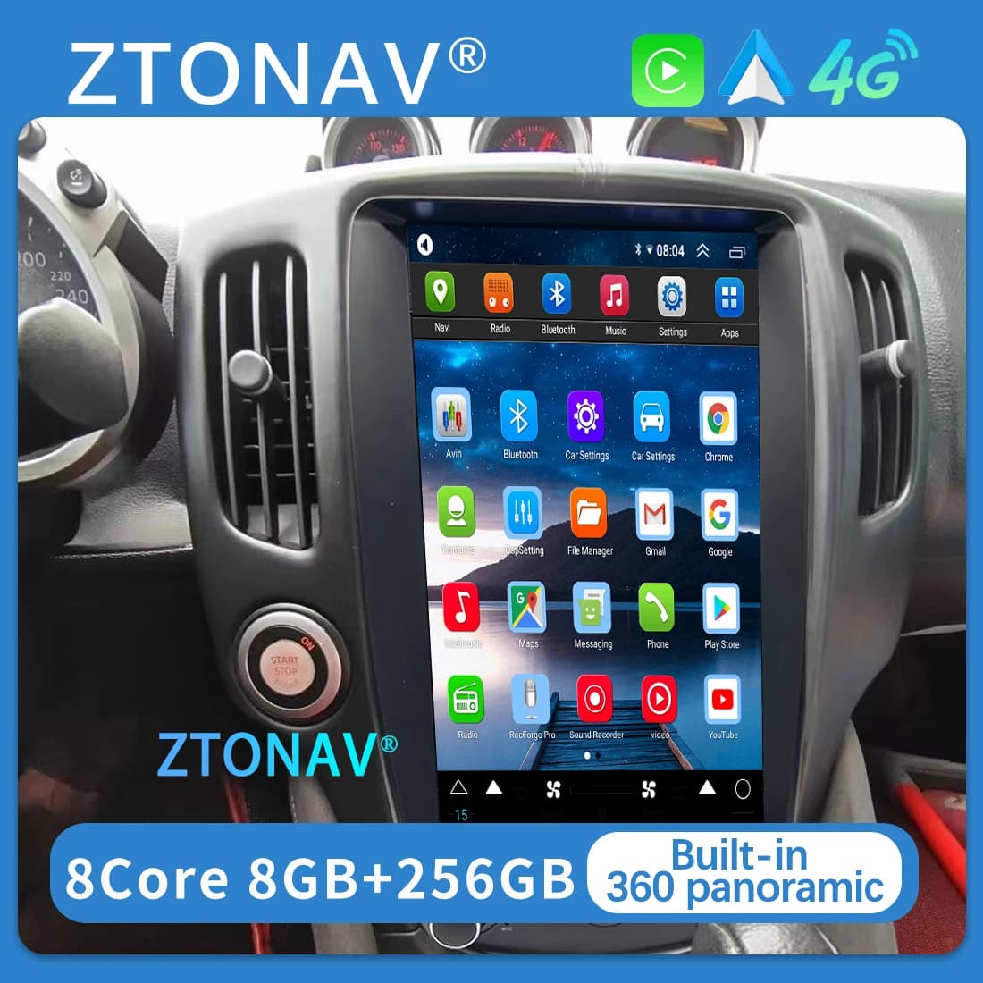 Android Car Stereo Per Nissan 370Z 2008 2009 2010 2011 2012 2013 2014 2015 2016 2017-2019 Tesla Schermo Radio GPS Lettore multimediale