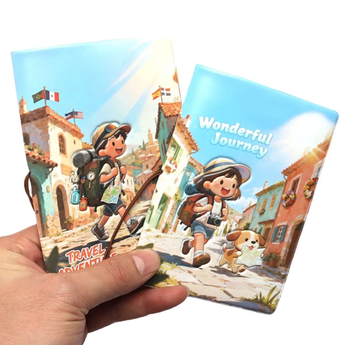 Porta passaporto/custodia/portafoglio/porta carte di credito con stampa creativa 3D, accessori da viaggio leggeri per ragazze e ragazzi