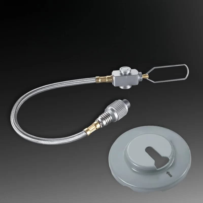 Linea adattatore per fornello con tubo di prolunga per gas per fornello diviso per esterni con valvola Adattatore per tubo di prolunga per fornello da campeggio
