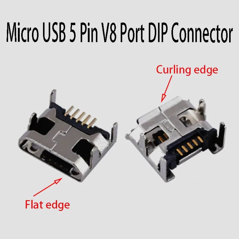 10 pcs 5Pin Micro USB Connector Female Plug To Saute SMT DIP Phone Data Charge Android 5P Micro USB Repair Adapter FAI DA TE