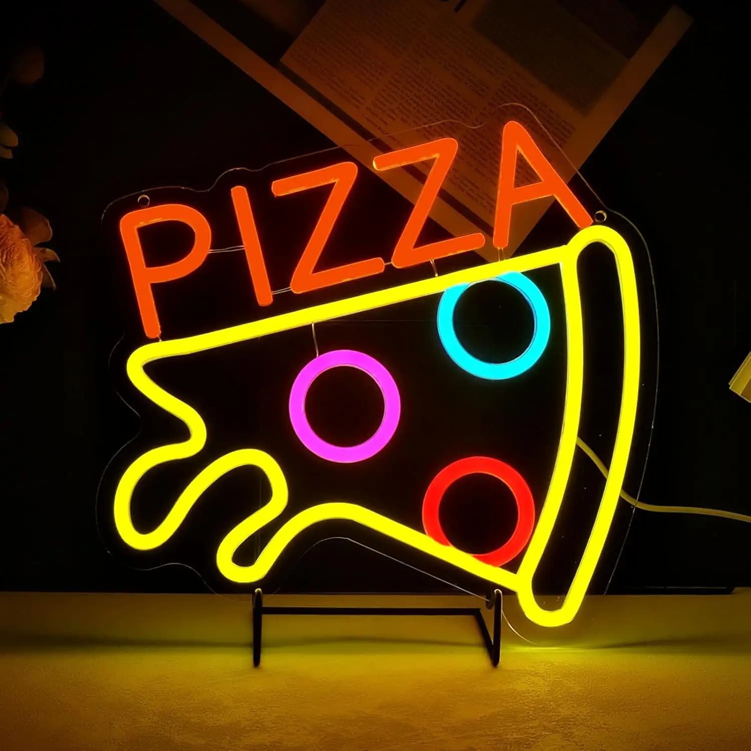 Insegna al Neon per Pizza, Luci LED Dimmerabili USB per Pizzerie, Ristoranti, Cucine, Negozi, Decorazioni per Feste, Regali, Insegne LED per Attività Commerciali