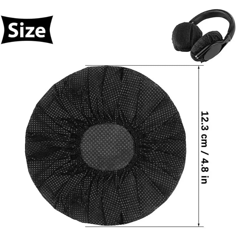 Headphones and bearings, headphone covers, ear pads, elasticated headphone covers in nonwoven fabric for gaming headphones (black) 100 pieces