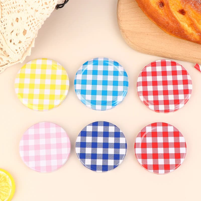 10 pezzi colorati barattoli di marmellata a reticolo coperchi coperchi a vite a bocca larga coperchi Twist Off tappi di stoccaggio per barattoli coperchio di stoccaggio rotondo in vetro
