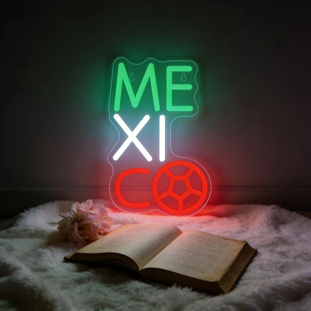 Insegna Luminosa al Neon MEXICO, Insegna LED Dimmerabile USB per Camera da Letto, Soggiorno, Club, Bar, Man Cave, Regali per Feste, Decorazione Murale
