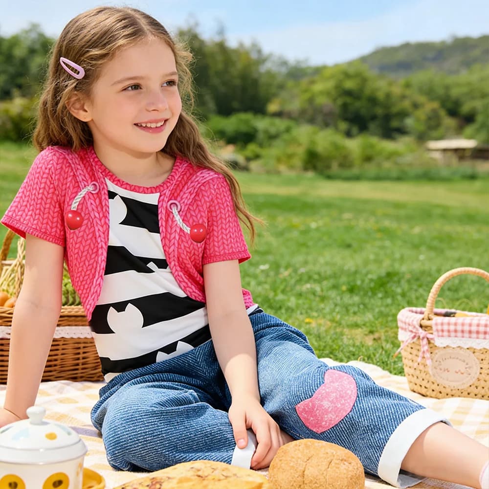 Costumi cosplay per bambini per feste di compleanno, set di 2 pezzi con top e pantaloni, per bambini, per giochi di ruolo in casa delle bambole, per ragazze, per travestimenti estivi
