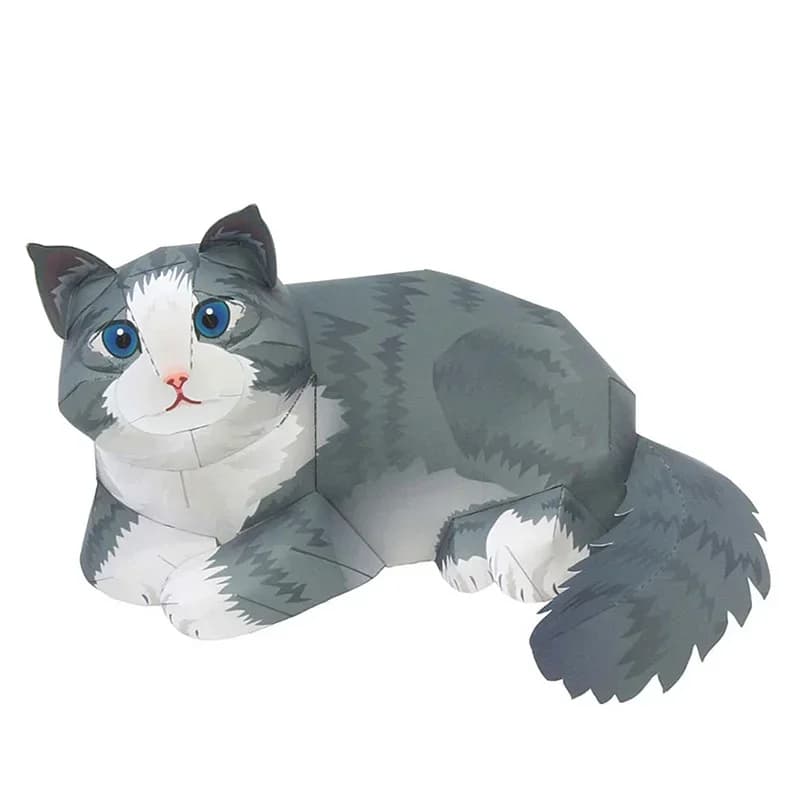 Foresta norvegese Gatto Pieghevole Fatto A Mano Origami Arte Mini Carino 3D Modello di Carta Papercraft Animale FAI DA TE Per Bambini Giocattoli Artigianali Per Adulti QD-005