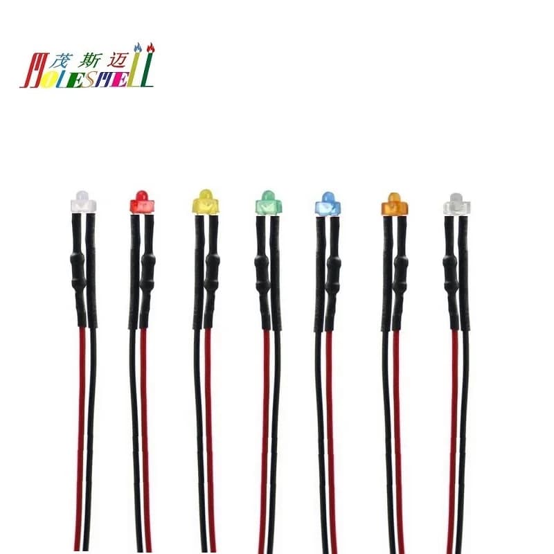 100pcs 1.8mm 9V 12V DC Water Clear/Diffused LED Light Set Pre-Wired Red Yellow Blue Green White Orange Purple Pink Warm White