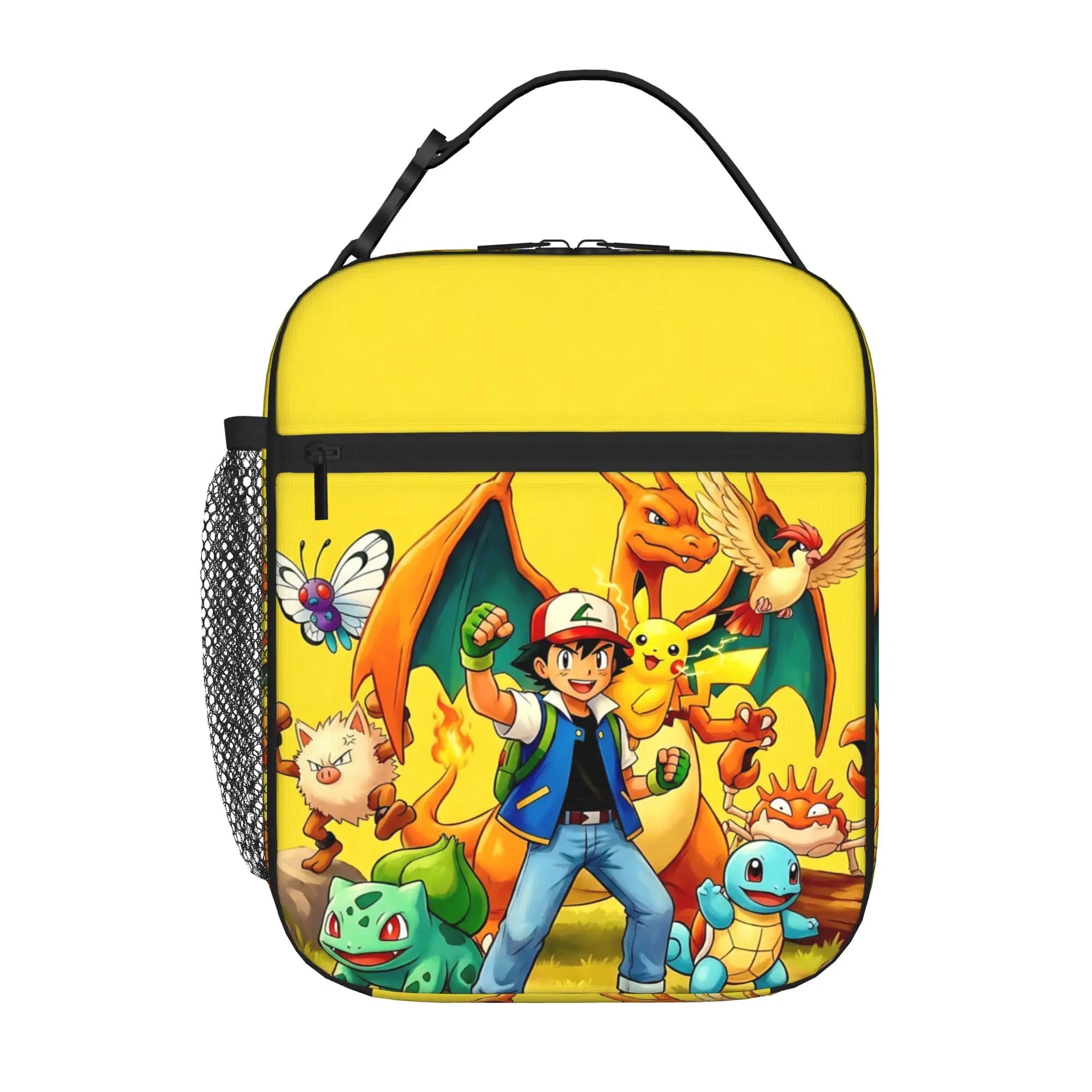 1 Piece Zipper Closure Team Storage Bag Pocket Pokemon School Lunch Food Box Reusable For Lunch Food Bag