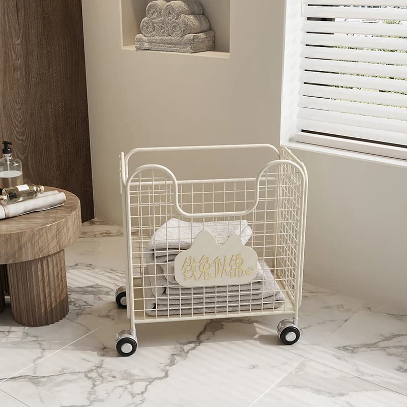 Swivel Suspended Baby Carrier Basket - 360 ° Dress Basket with Wheels with Ventilation Holes Foldable Bathroom Storage Bag