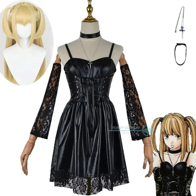 Amane Misa Costume Cosplay Abito Parrucca Collana Set completo Death Note Anime Giochi di ruolo Outfitsx;3,v'6.f;9,