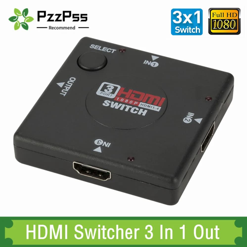 Switcher 3 in 1 uscita compatibile HDMI Switch automatico con scatola hub a 3 porte 3x1 1080p HD 3 in 1 uscita HUB splitter HDMI per HDTV XBOX360 PS3
