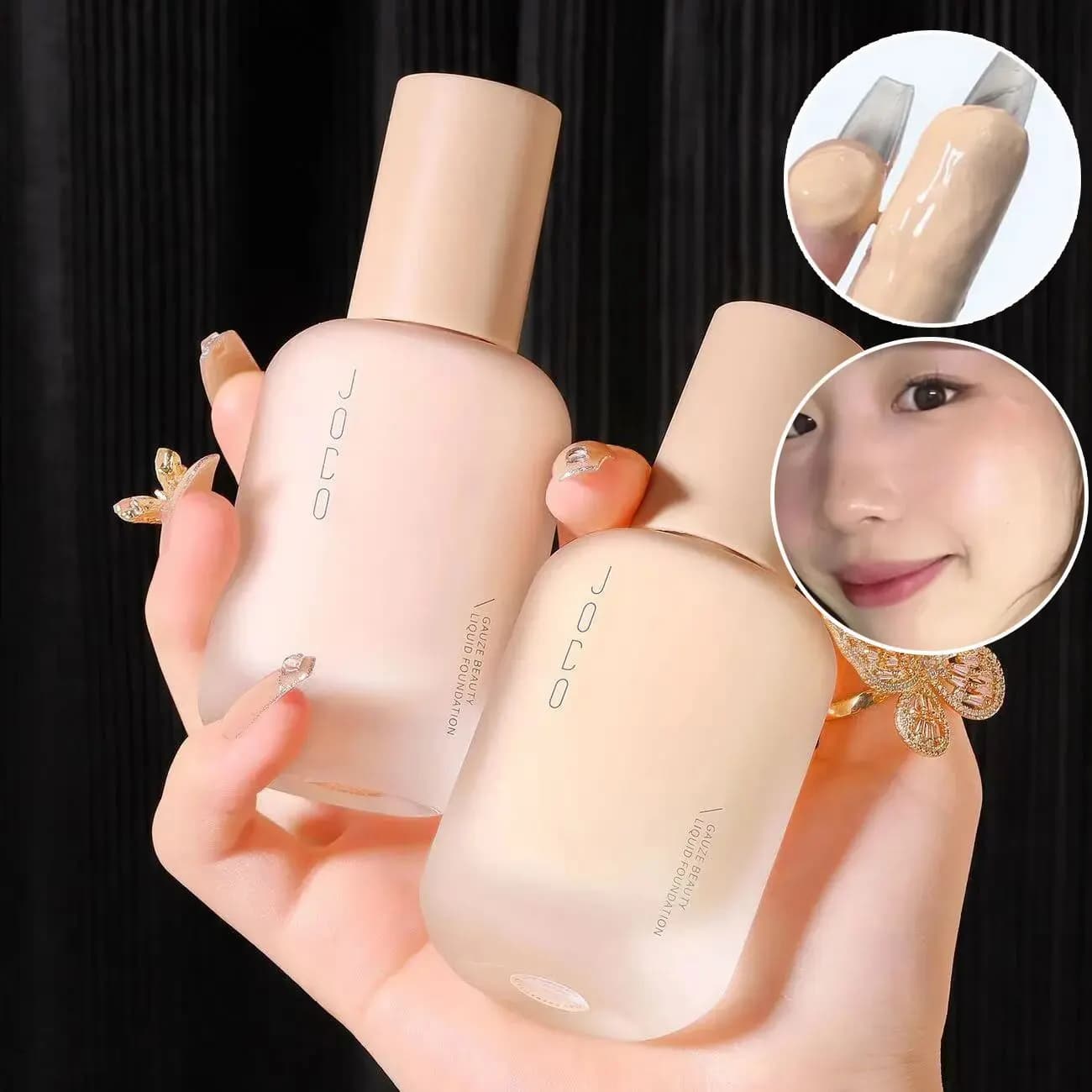 JOCO Yayasan Cecair Wajah Krim Liputan Penuh Correttore Pemutihan Pelembap Perlindungan Kalis Air Tempat Gelap Tatu Kontur Trucco